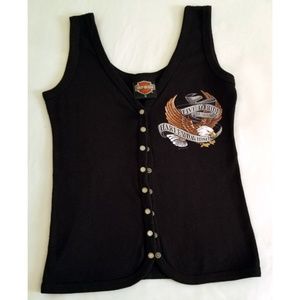 Vintage Harley Davidson Snap Vest Tank Top